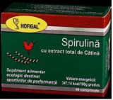 Spirulina cu extract total de Catina 40cpr Hofigal